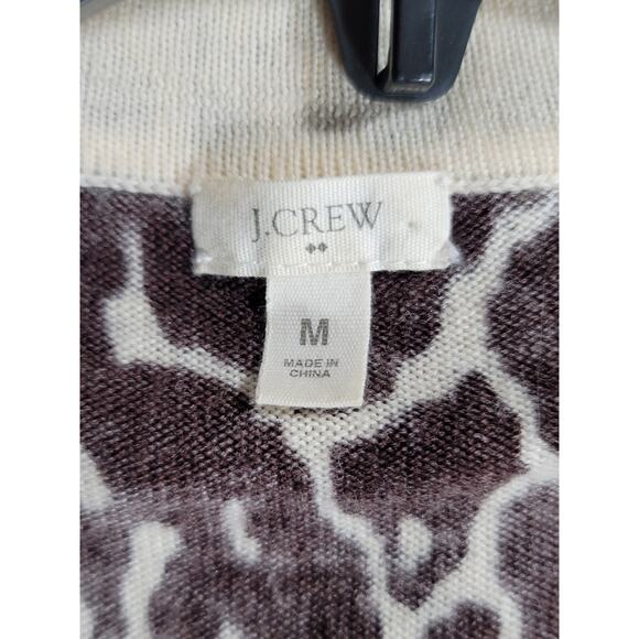 J.Crew Leopard Print Teddie Wool Sweater Cardigan Button Front Long Sleeve Sz M - Picture 15 of 15